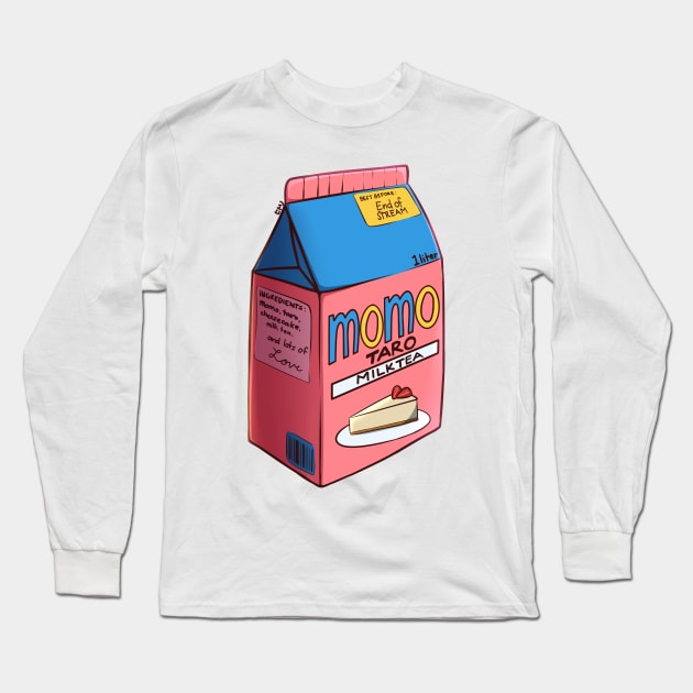 Momotaro Milktea in 1 Liter milk carton! Long Sleeve T-Shirt by hitoridraws